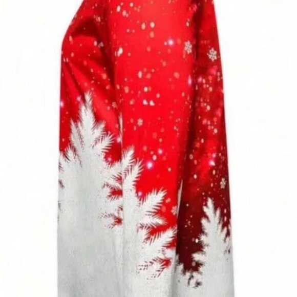 Ladies OXS Open front Sweater jacket Holiday theme print - Picture 2 of 5